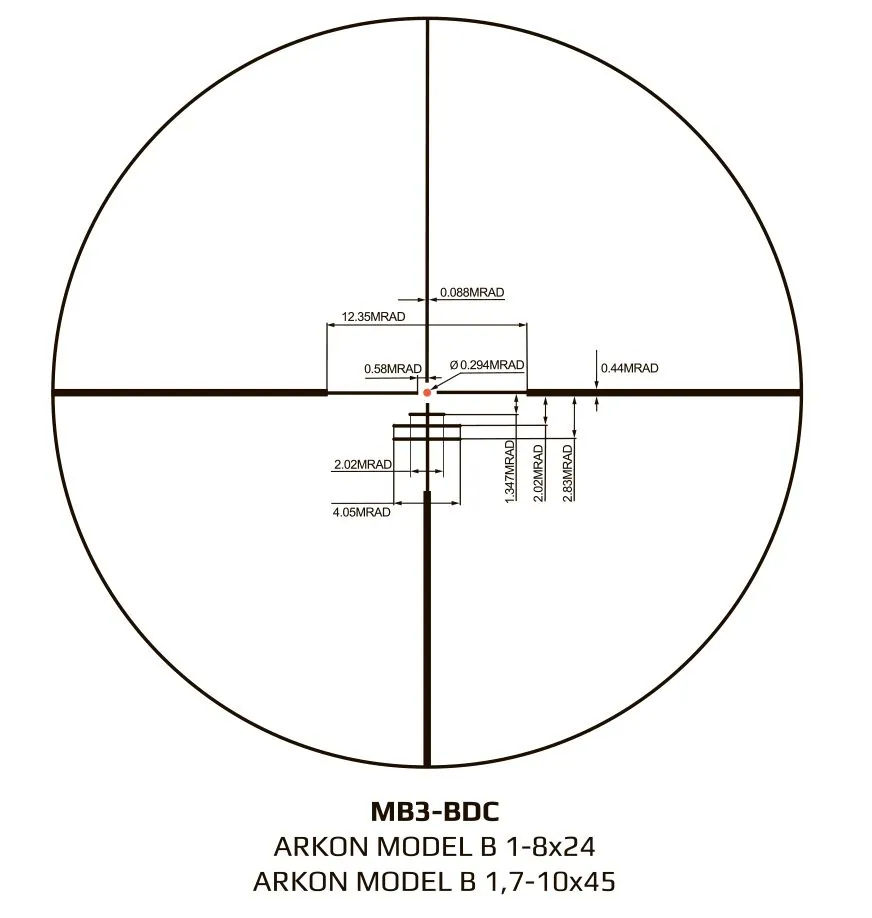 Оптический прицел ARKON Model B 1-8x24 / Аркон Модель Б 1 8 на 24