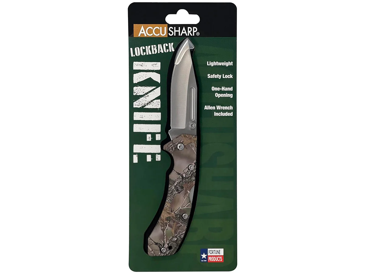 Нож складной AccuSharp Lockback Knife, нержавеющая сталь, камуфляж