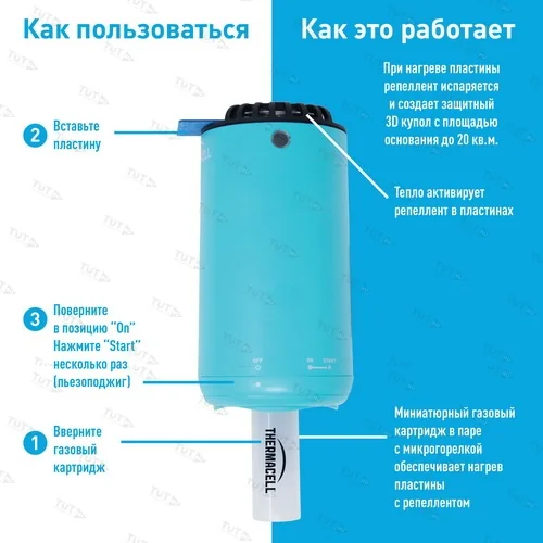 Прибор противомоскитный Thermacell Halo Mini Repeller Blue (синий)