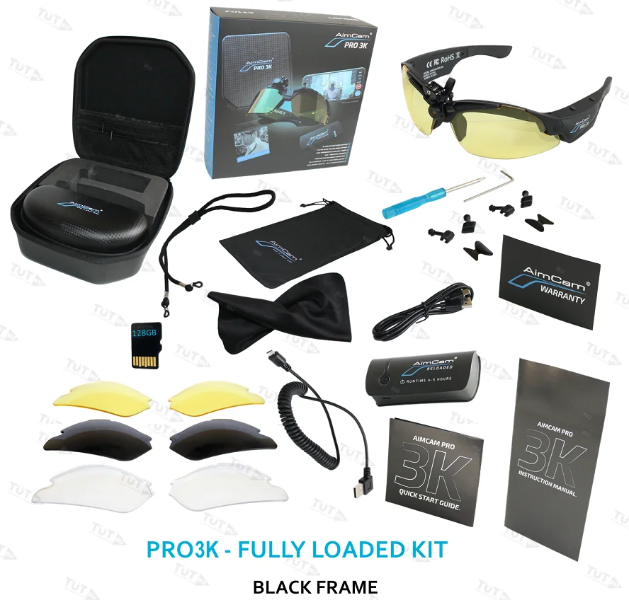 Очки с камерой AimCam Pro3K Fully Loaded Kit (Black)