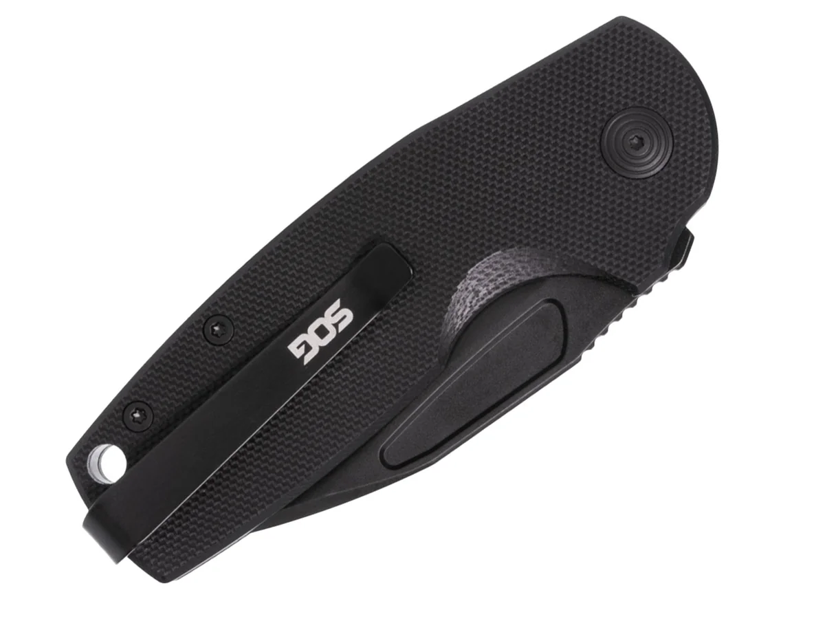 Нож складной SOG Stout SJ Blackout, сталь Cryo D2, рукоять G10