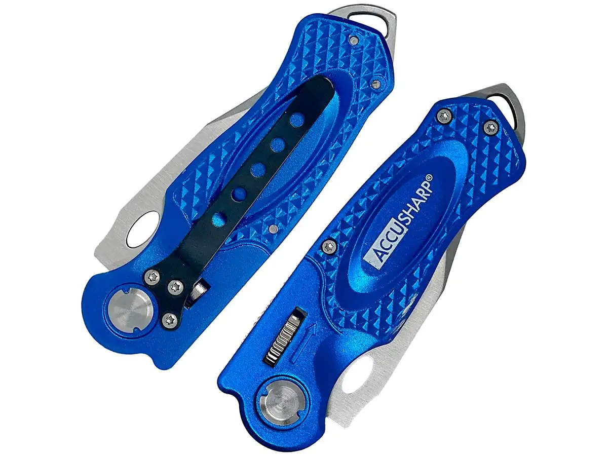 Нож складной AccuSharp Folding Sport Knife, нержавеющая сталь, синий