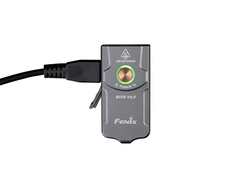 Фонарь-брелок Fenix E03R EDC V2.0 серый