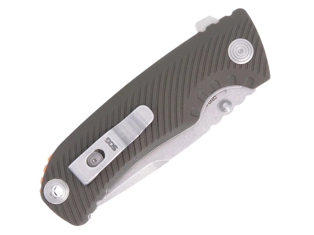 Нож складной SOG Tellus ATK Olive Drab+Blaze Orange,сталь Cryo 440C,блистер