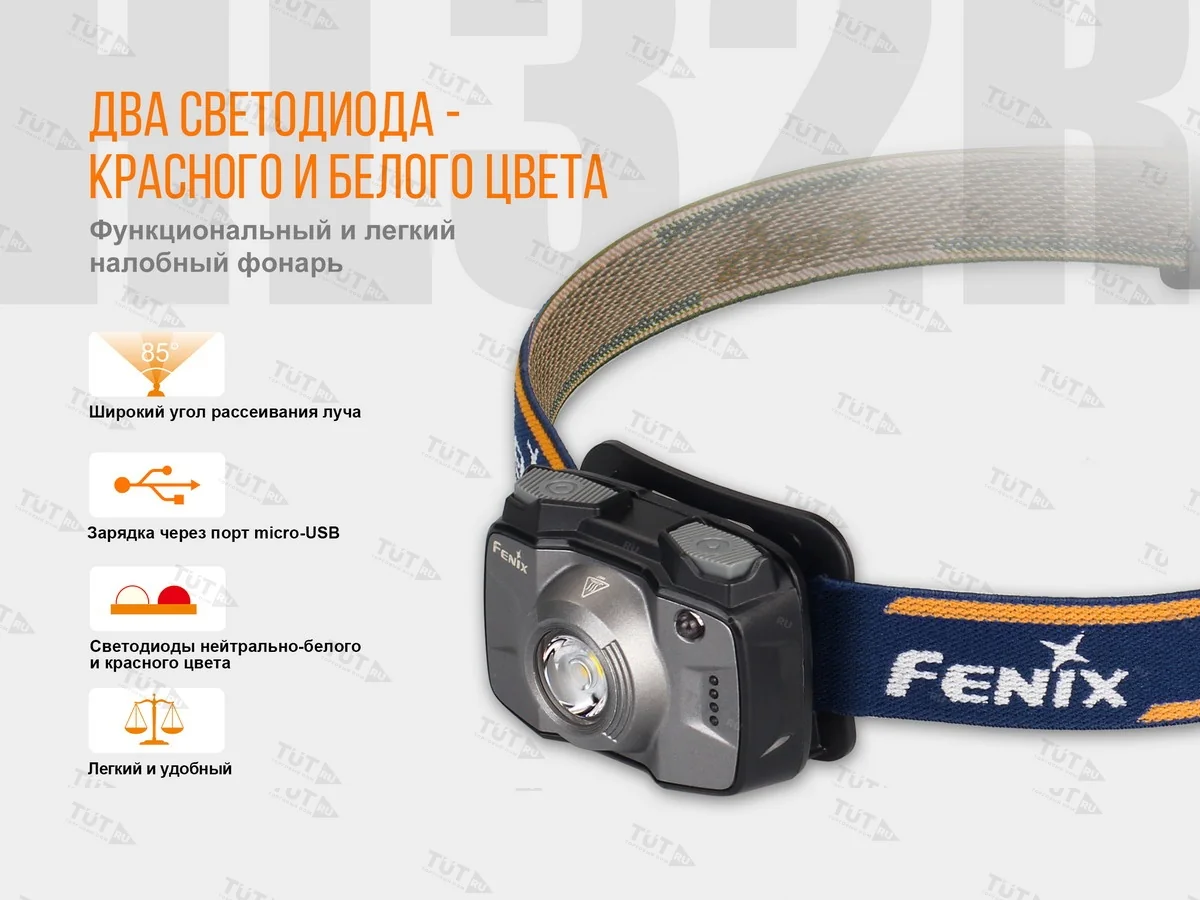 Налобный фонарь Fenix HL32Rg серый