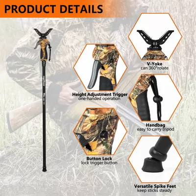Опора для оружия FieryDeer Gen4, монопод, 1.8м, камуфляж